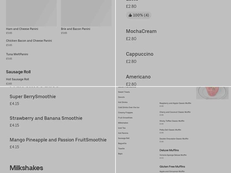 bb's Coffee & Muffin Menu