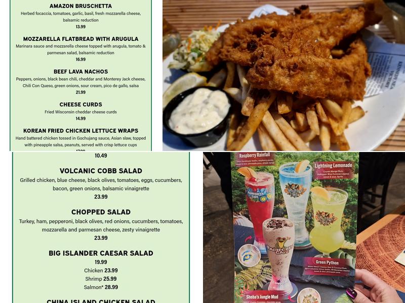 Rainforest Cafe Menu