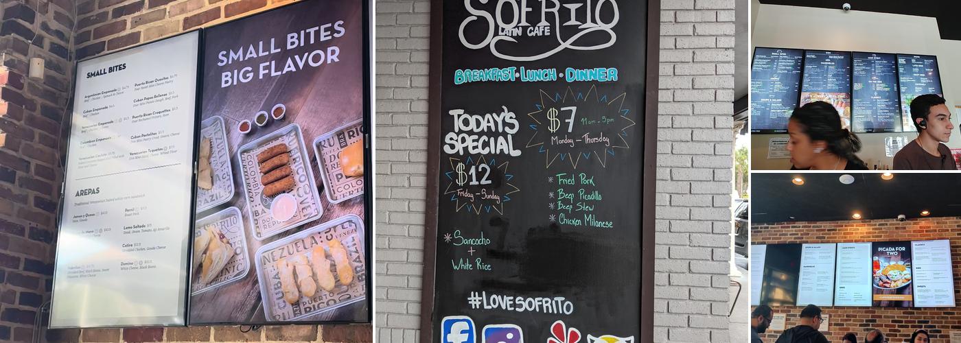 Sofrito Latin Cafe Menu