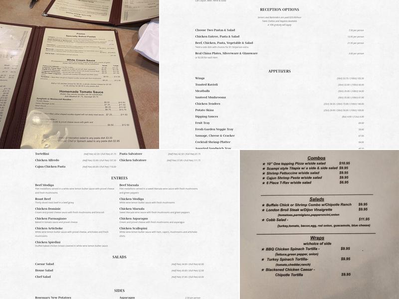 Taormina's Family Restaurant Menu