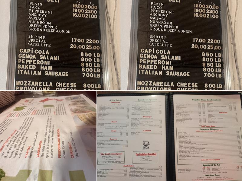 Carl's Pizza Menu