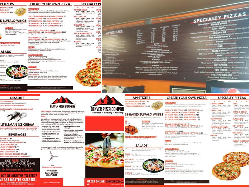 Denver Pizza Company Menu