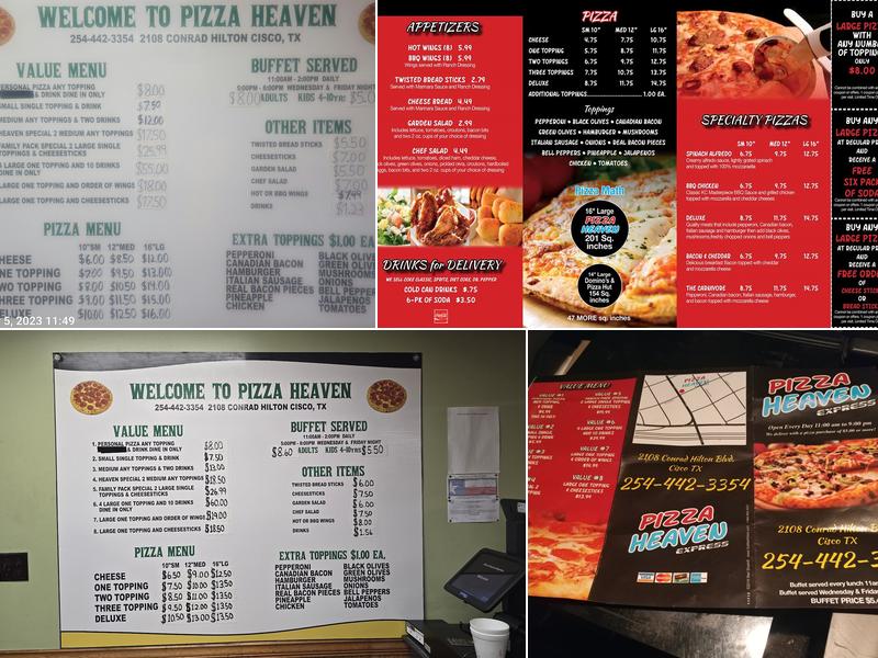 Pizza Heaven Menu