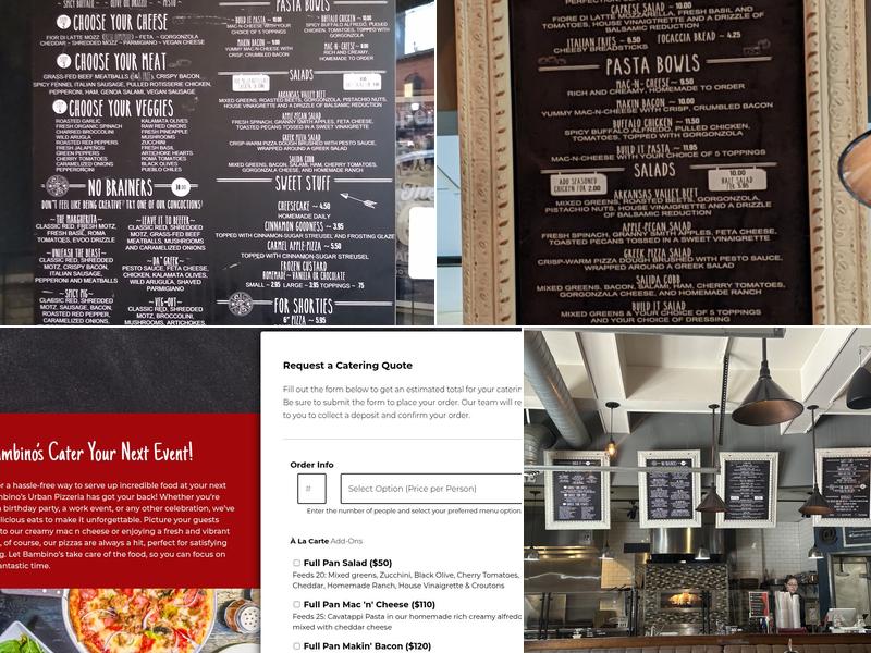 Bambino's Urban Pizzeria Menu