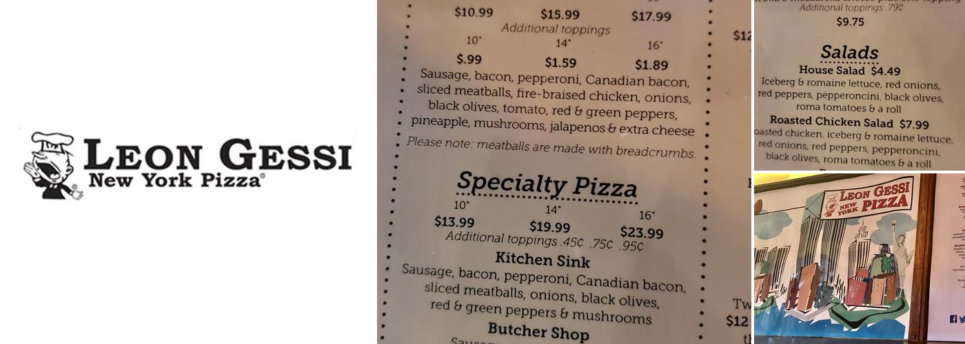Leon Gessi New York Pizza Menu