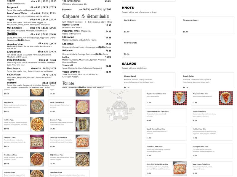 Ruffrano's Hell's Kitchen Pizza Cheyenne Menu