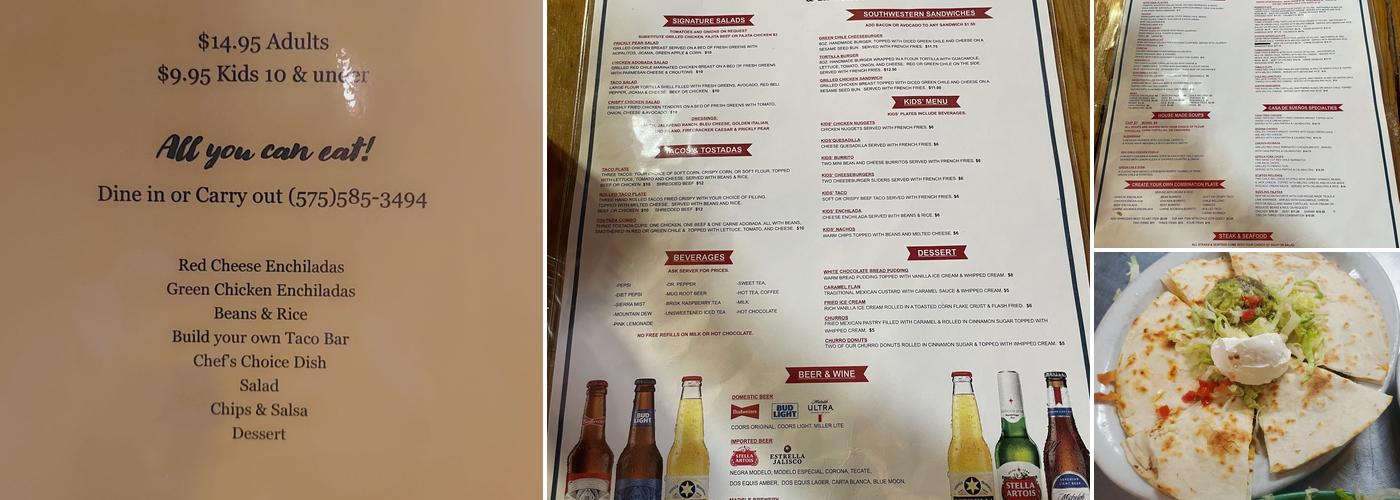 Casa De Suenos Menu