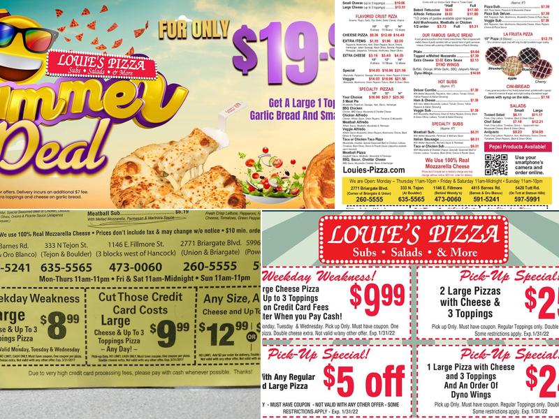 Louie's Pizza Menu
