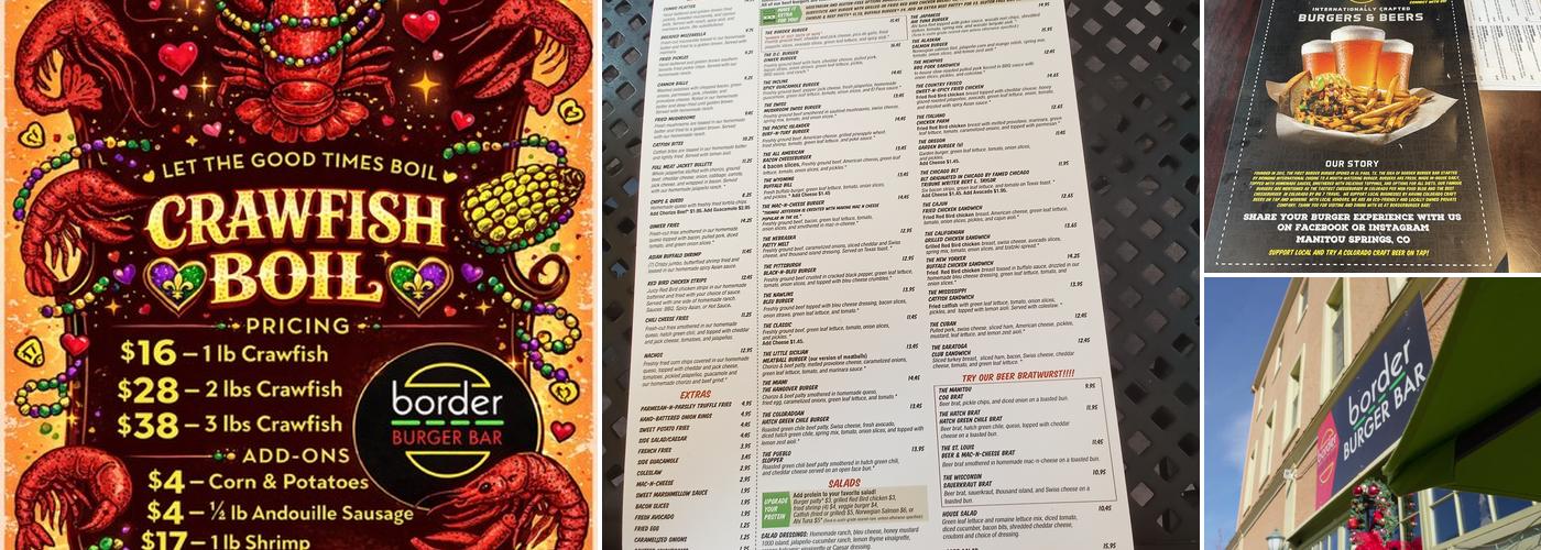 Border Burger Bar Menu
