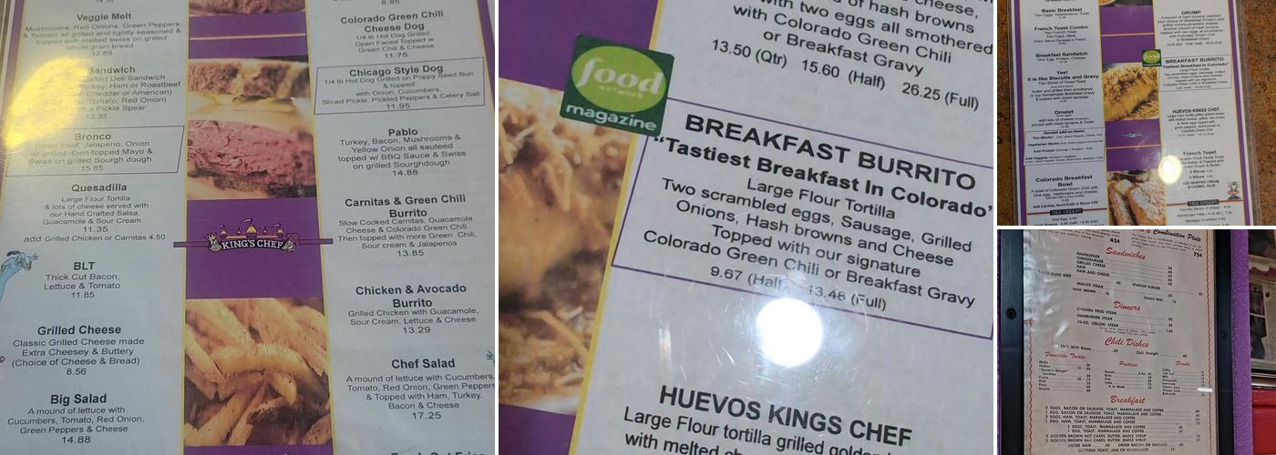 King's Chef Diner Menu