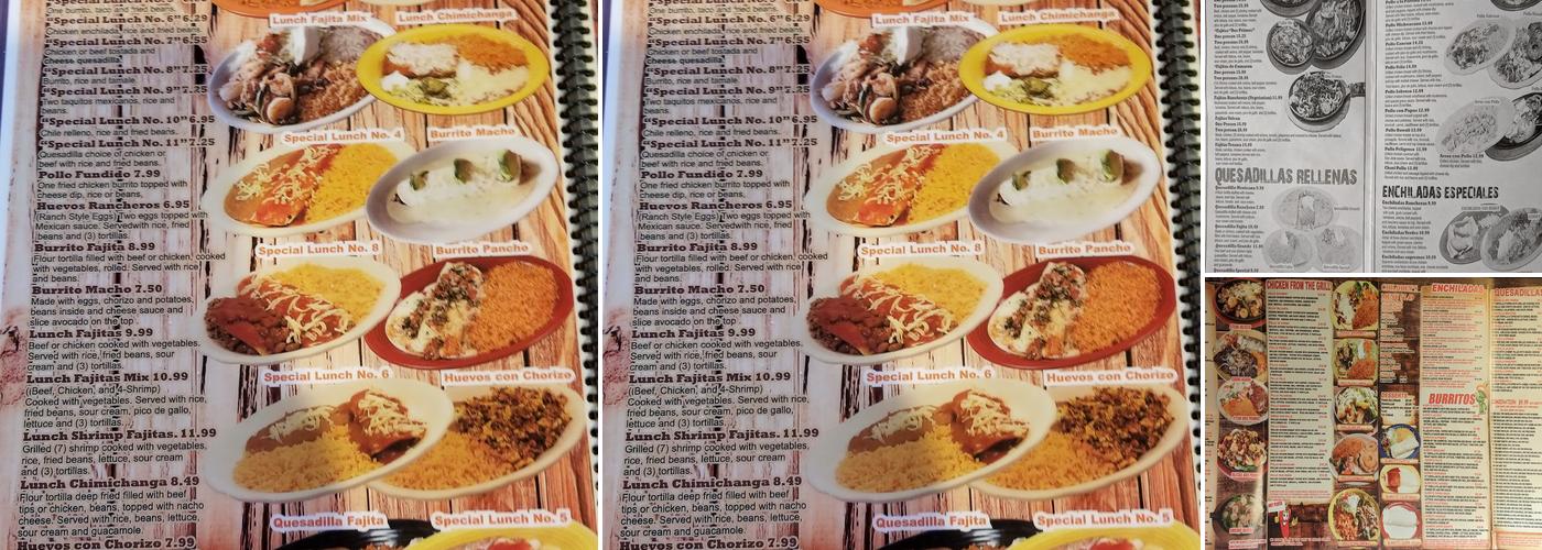 Dos Primos Mexican Restaurant Menu