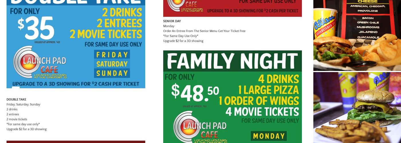 Launch Pad Cafe Menu