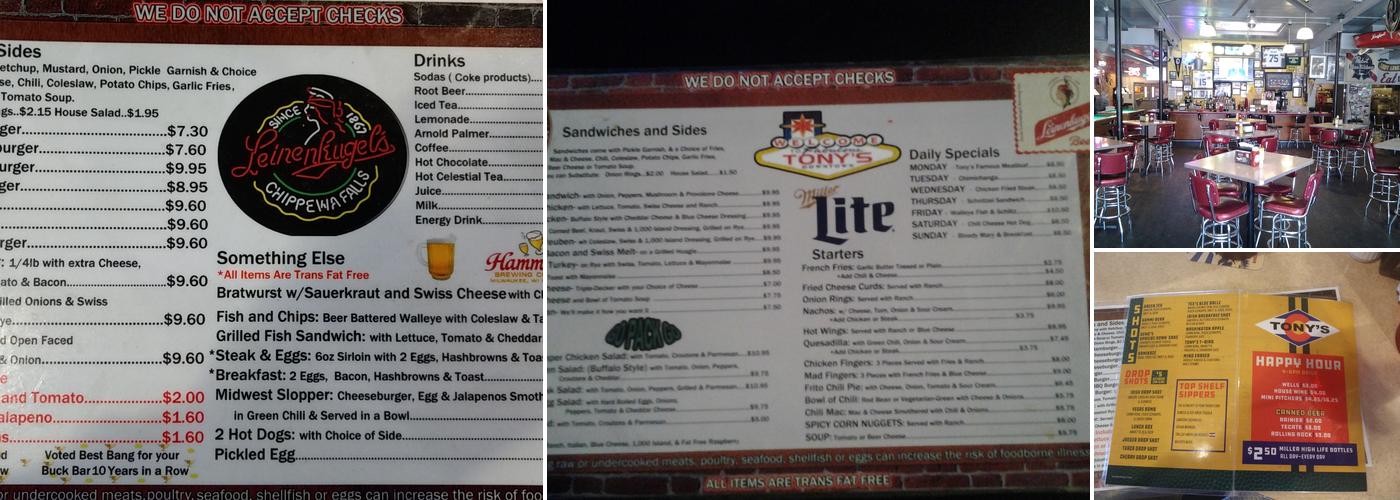 Tony's Menu