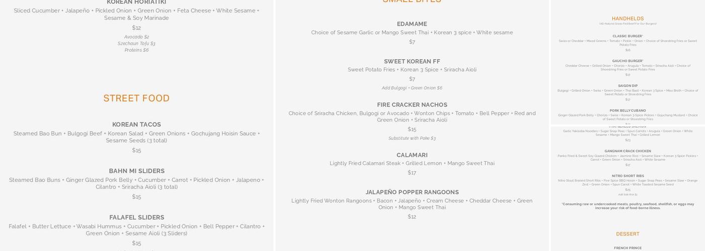 503W Menu