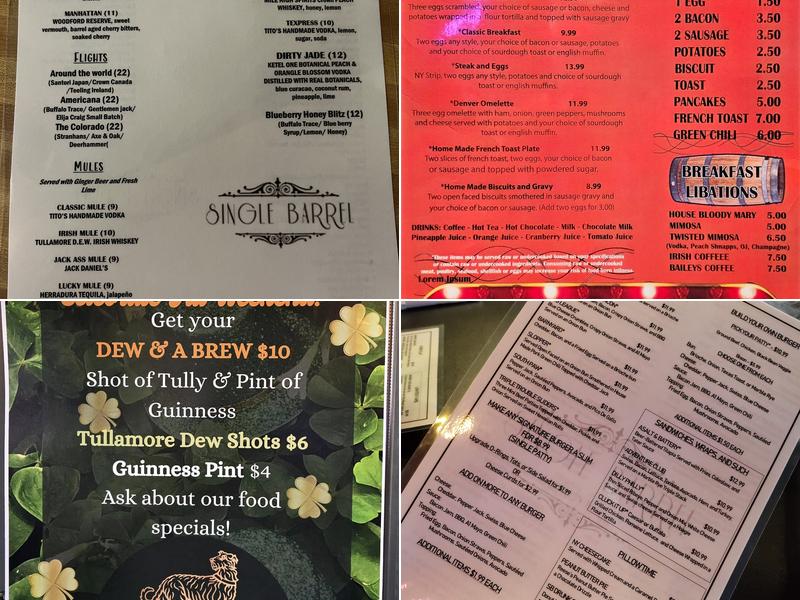 Single Barrel Bar And Grill Menu
