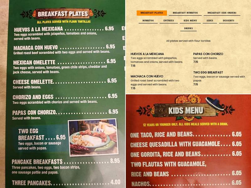 Los Compas Mexican Restaurant Menu