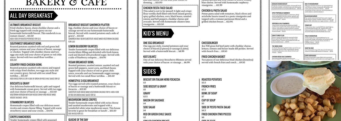 Indulgence Bakery & Cafe Menu