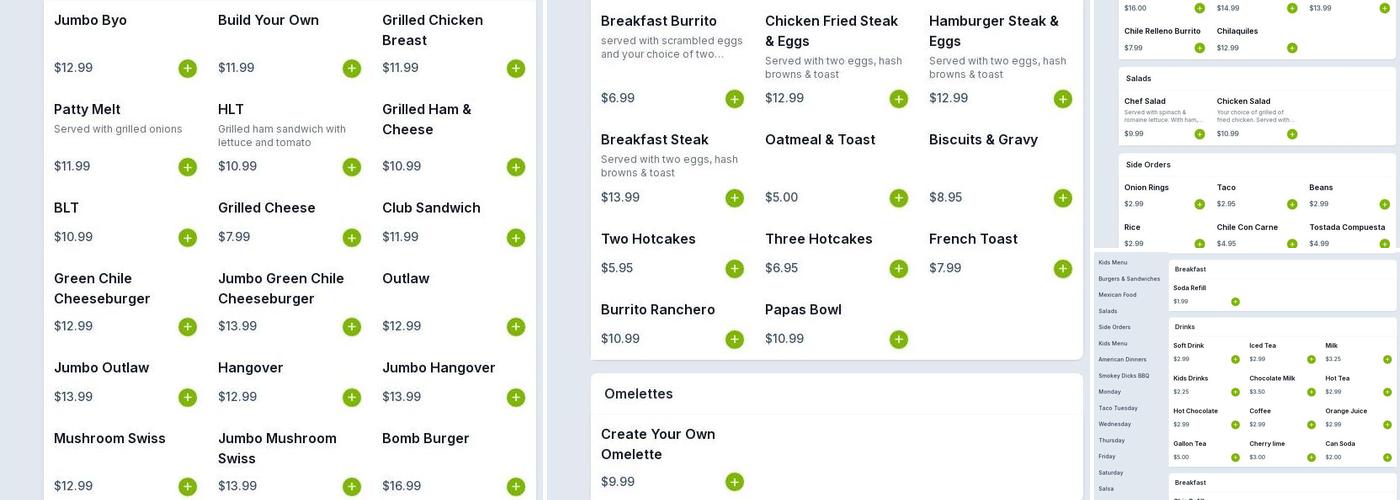 Dick's Cafe Menu