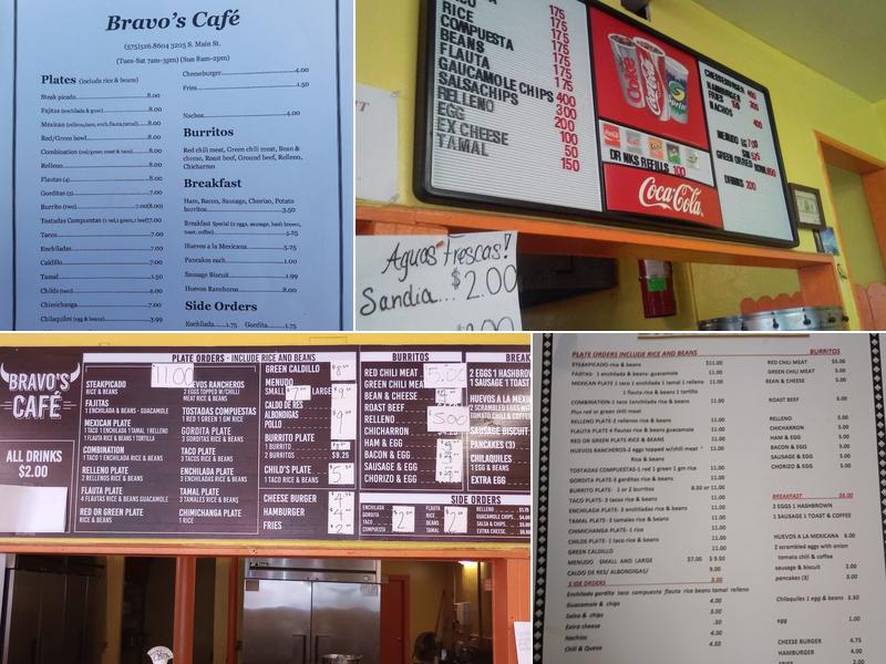 Bravo's Cafe Menu