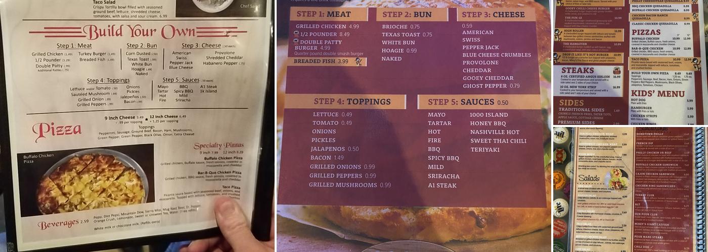 Mikey's Pour House Pub and Grill Menu