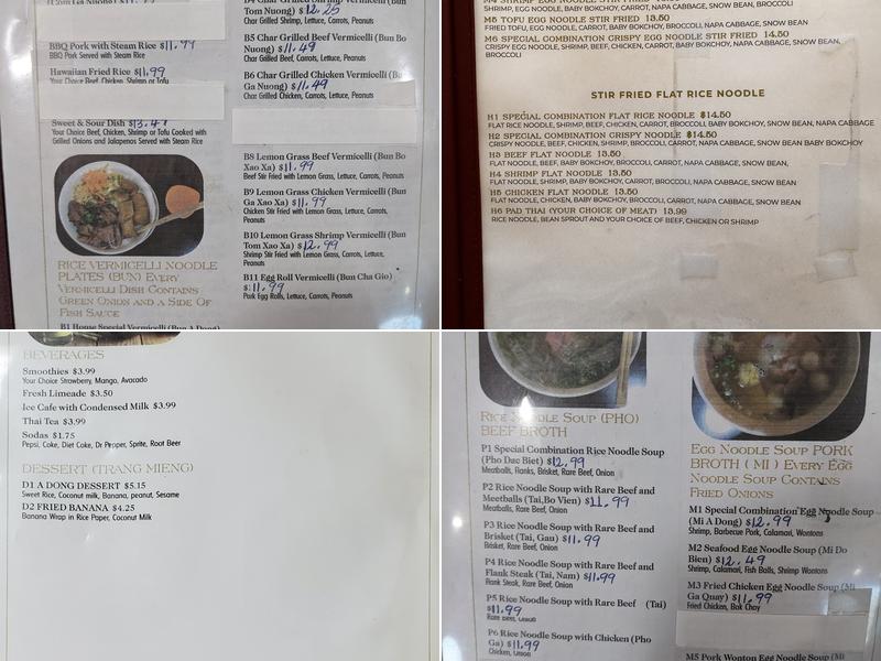 Pho A Dong Restaurant Menu