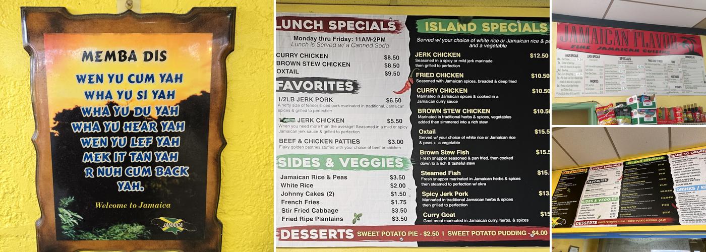 J's Jamaican Flava Menu
