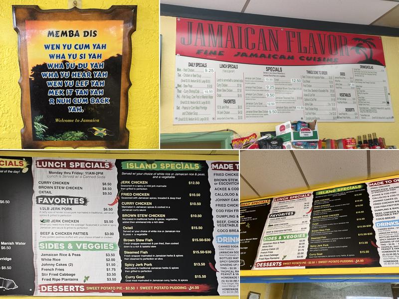 J's Jamaican Flava Menu