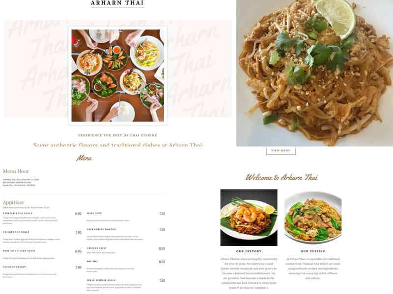 Arharn Thai Menu