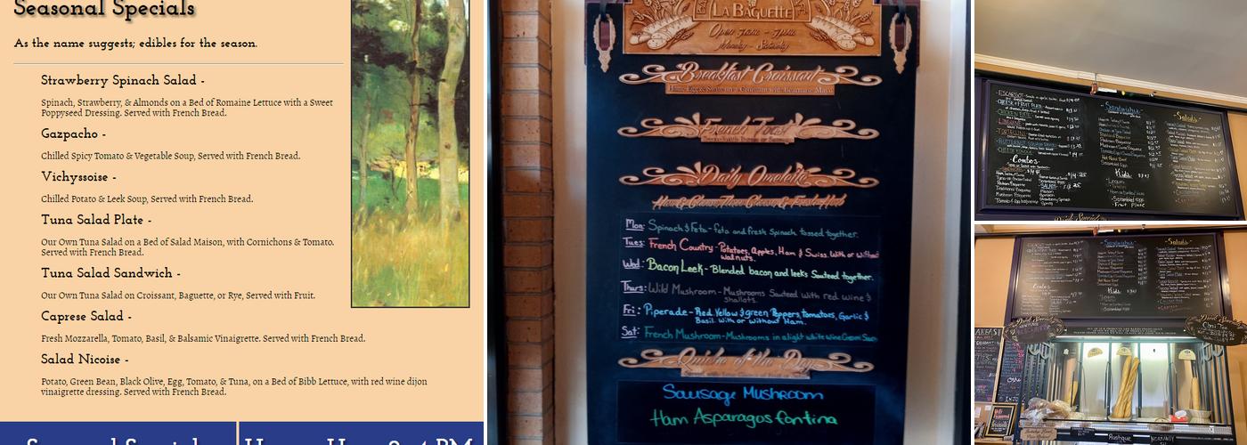 La Baguette Cafe and Espresso Bar Menu