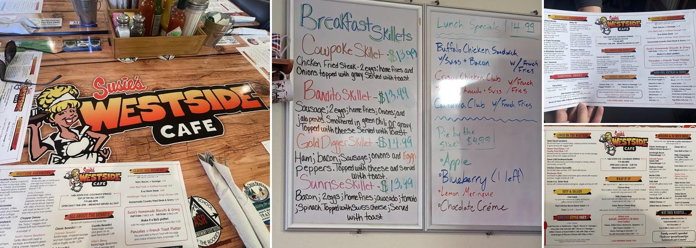 Susie's Westside Café Menu