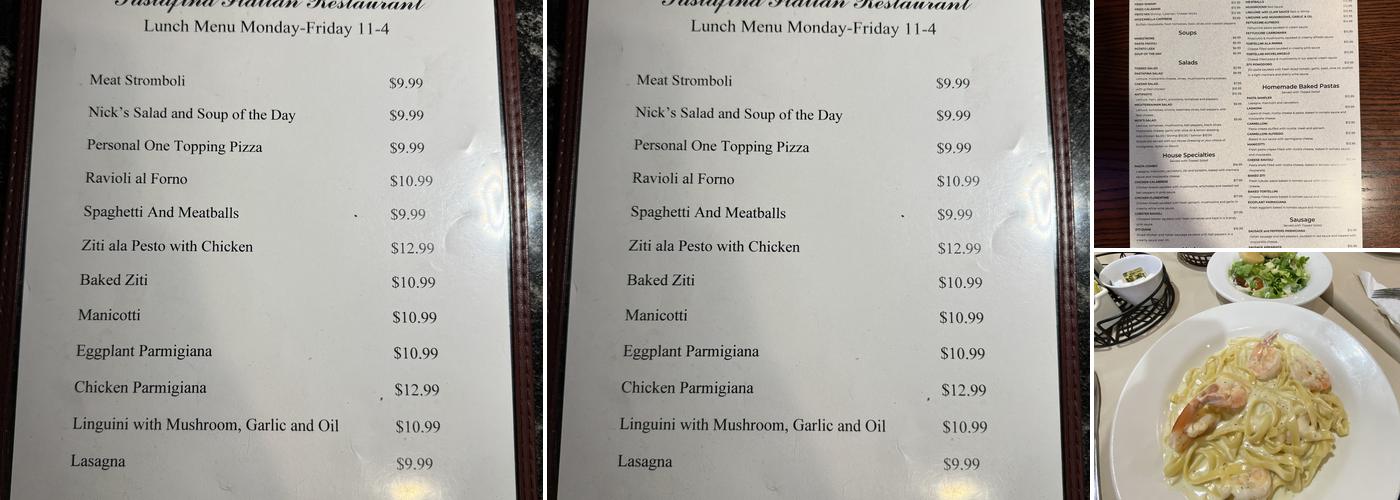 Pastafina Menu