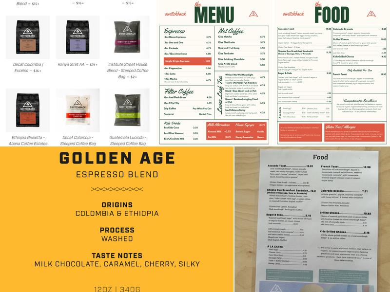 Switchback Coffee Roasters - Shooks Run Menu