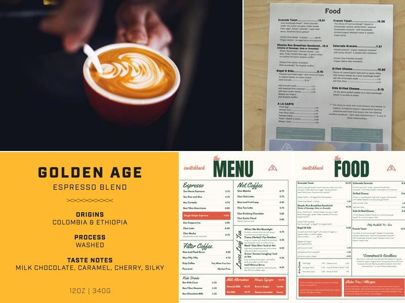 Switchback Coffee Roasters - Shooks Run Menu