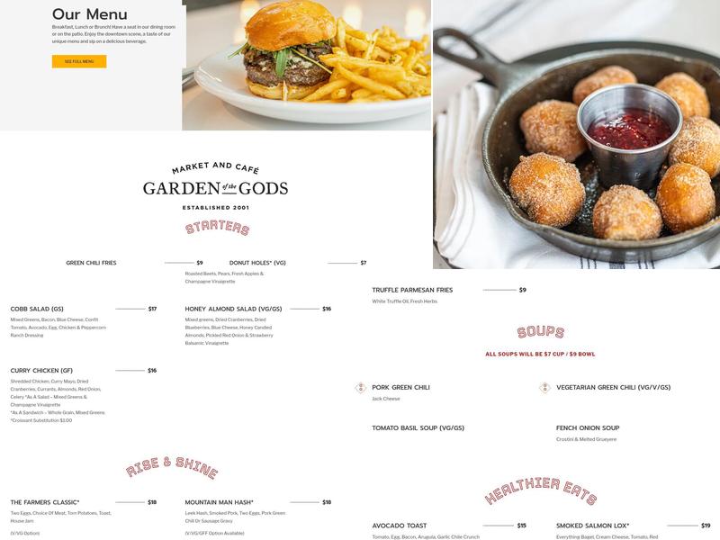 Garden of the Gods Market and Cafe Menu