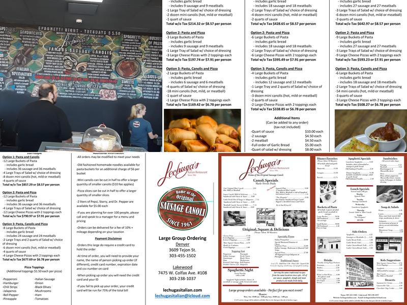 Lechuga's Italian Restaurant Menu