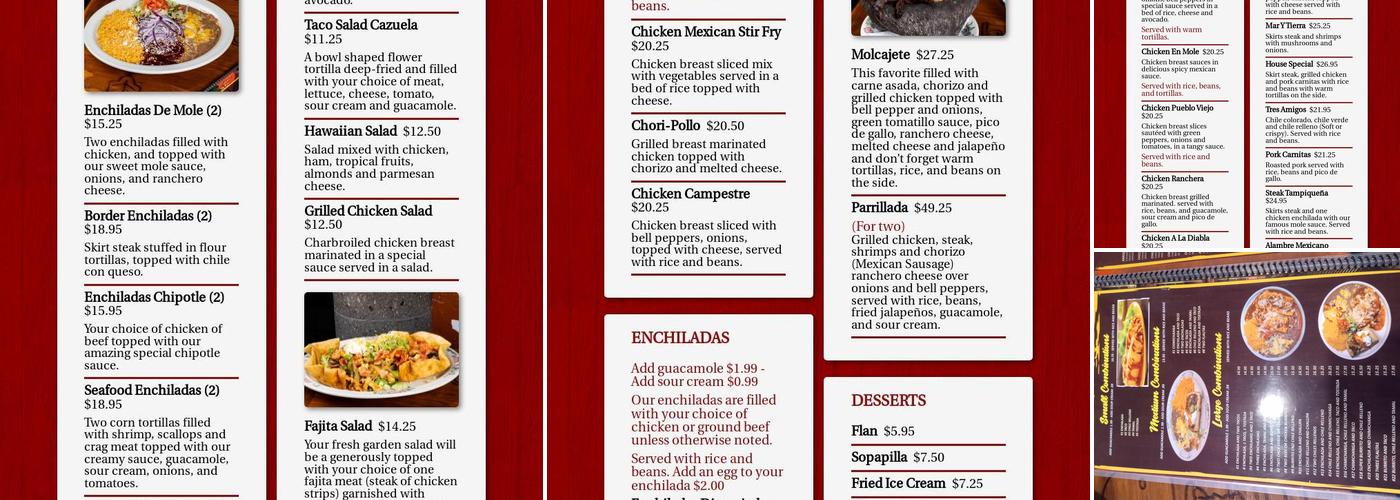 Pueblo Viejo Mexican Restaurant Menu