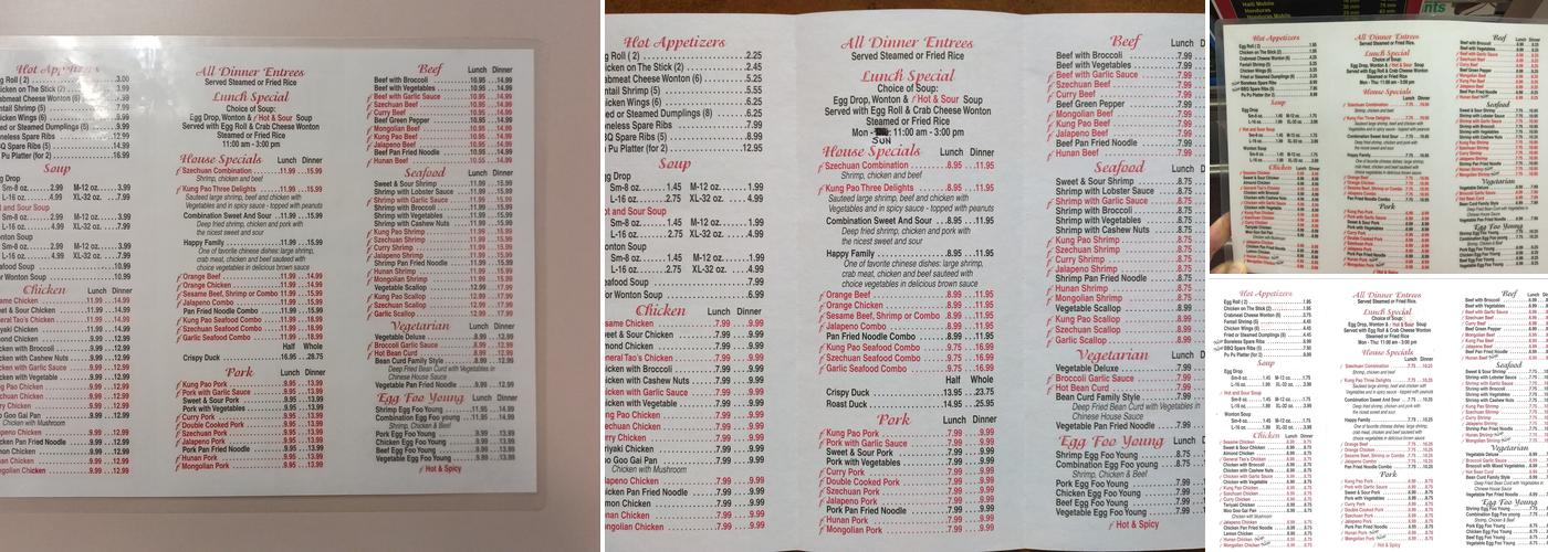 Mandarin Chef Express Menu