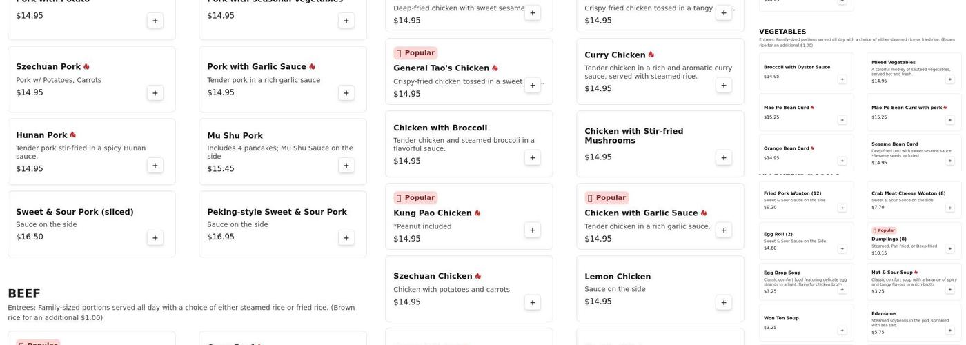 Lanshing Cafe Menu