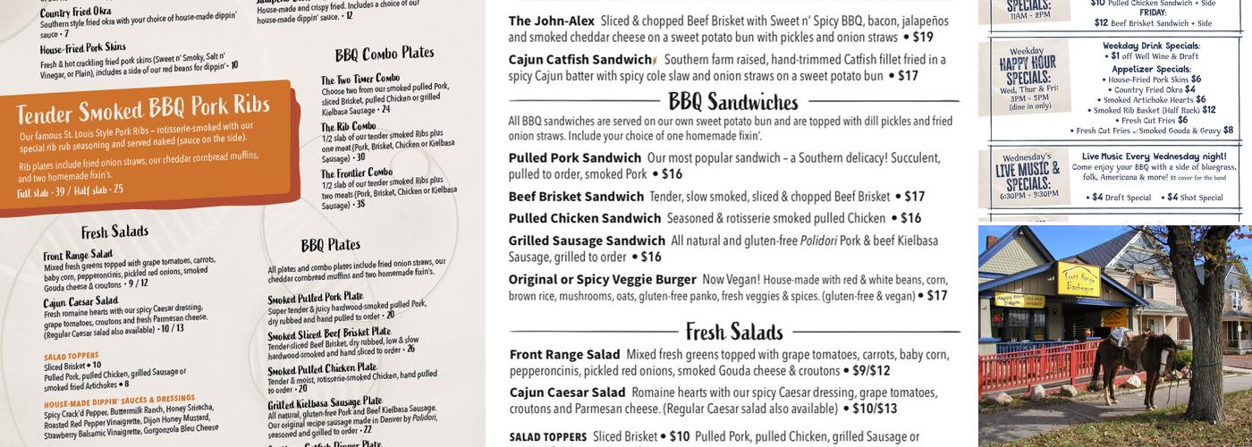 Front Range Barbeque Menu