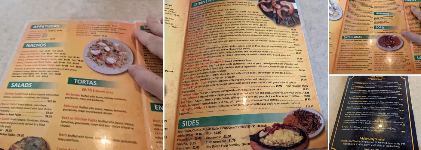 El Rinconcito Menu