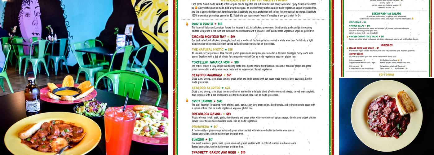 Rasta Pasta Menu