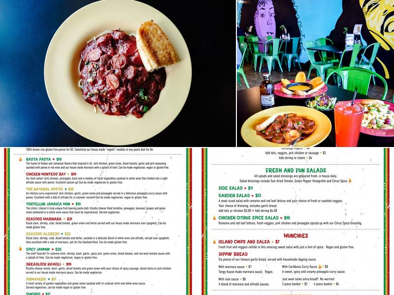 Rasta Pasta Menu