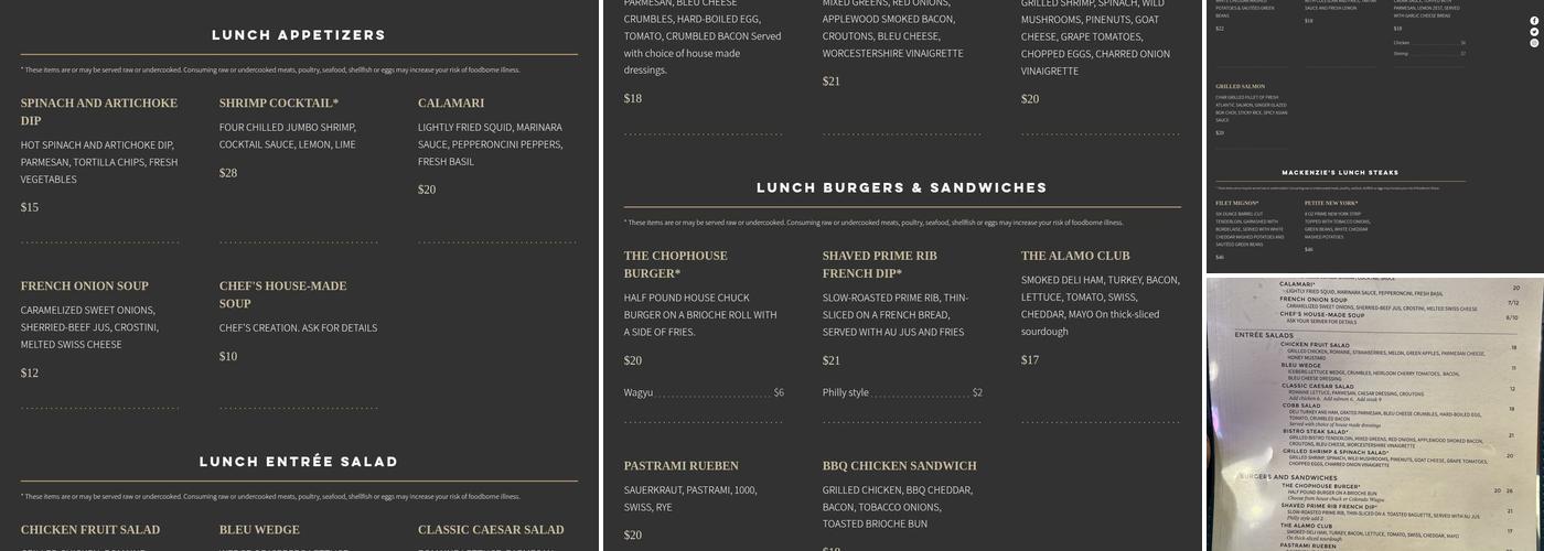 MacKenzie's Chop House Menu