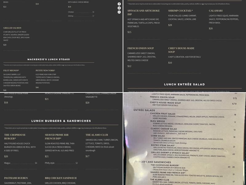 MacKenzie's Chop House Menu