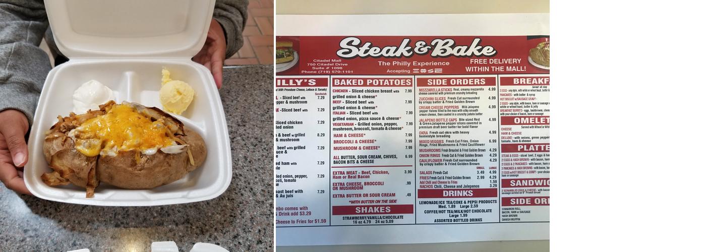 Steak & Bake Menu