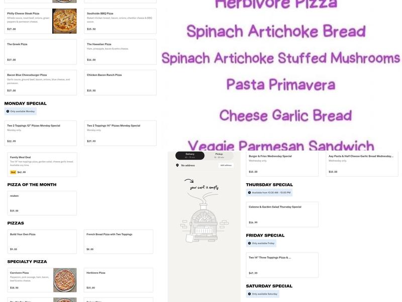 Saucy’s Pizzeria Krakow Menu