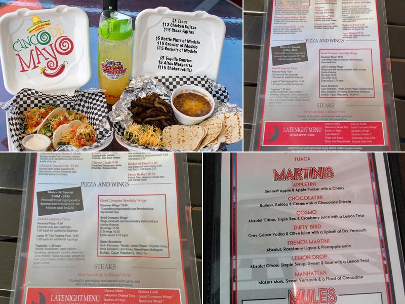 Good Company Bar Menu