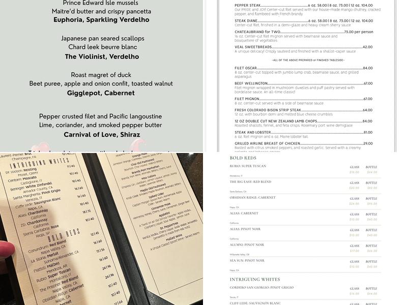 Pepper Tree Restaurant Menu