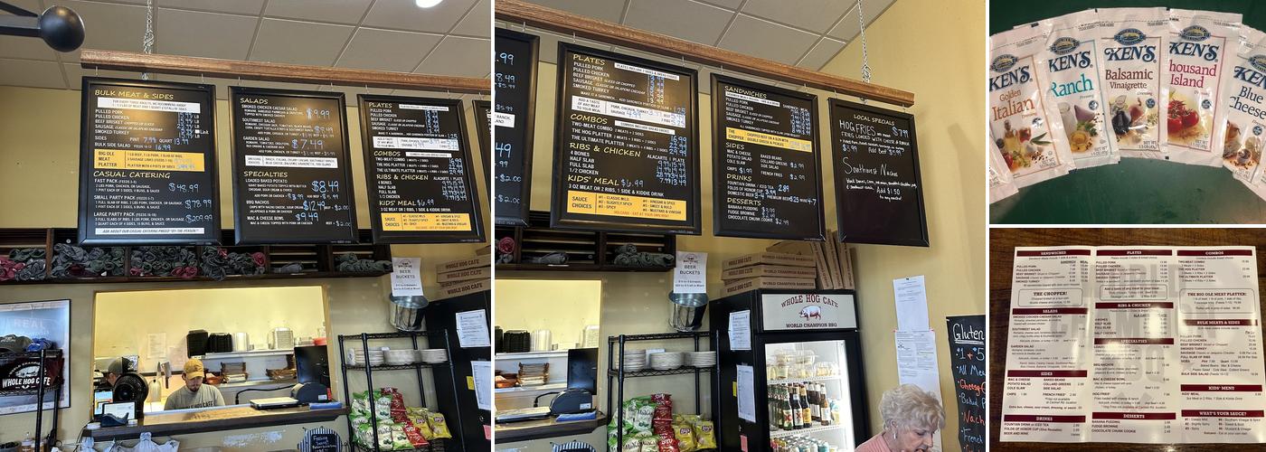Whole Hog Cafe Menu