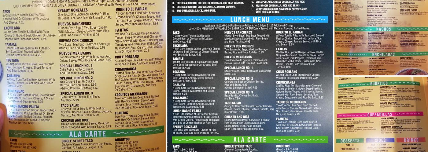El Parian Mexican Restaurant Menu